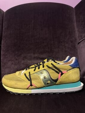 Saucony Jazz DST "Abstract Jazz" S70528-5 Mens 8 shoes Yellow Multicolor
